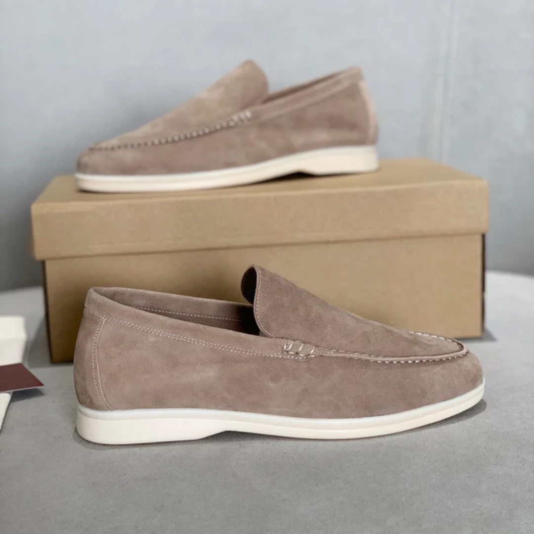 Eleganta loafers i mocka