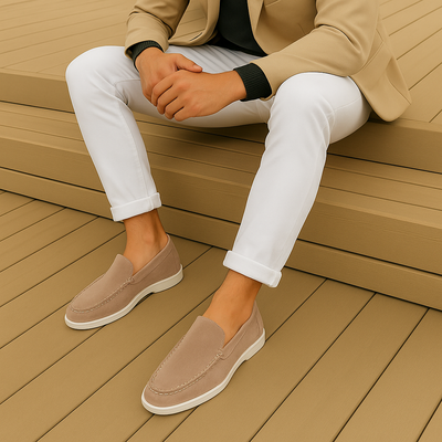 Eleganta loafers i mocka