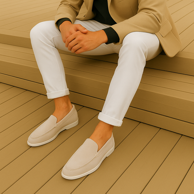 Eleganta loafers i mocka