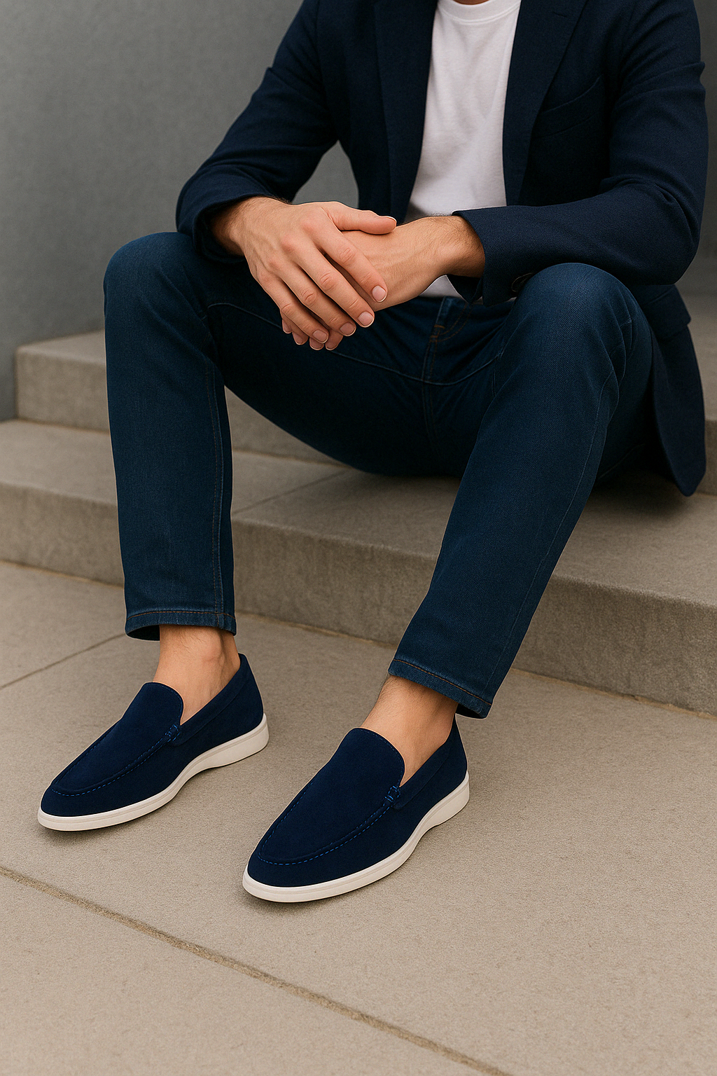 Eleganta loafers i mocka