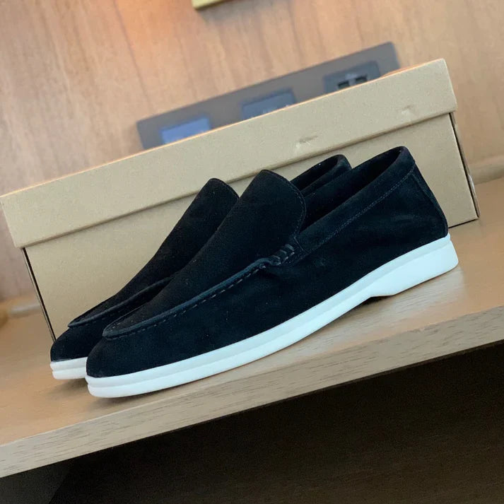 Eleganta loafers i mocka