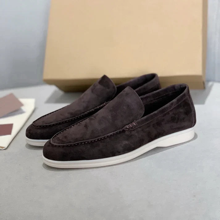Eleganta loafers i mocka